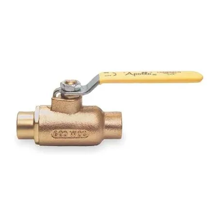 Bronze ball valve with sweat ends and lever handle