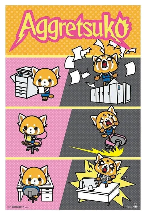 Aggretsuko Transform poster print 22 by 34 inches on heavy stock paper