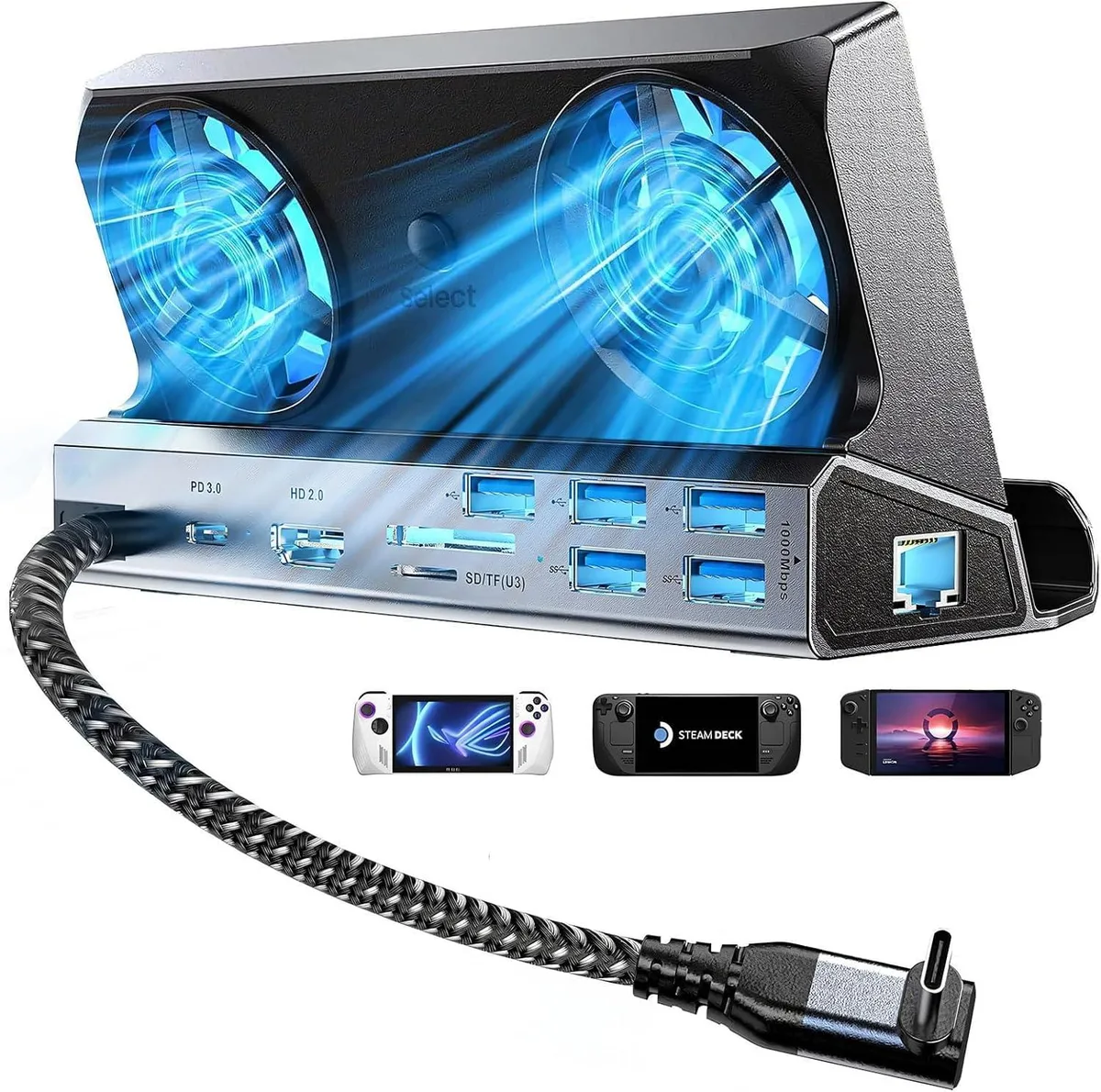  Belkin 10-in-1 Docking Station for Steam Deck ROG Ally with Dual Cooling Fans — product photo