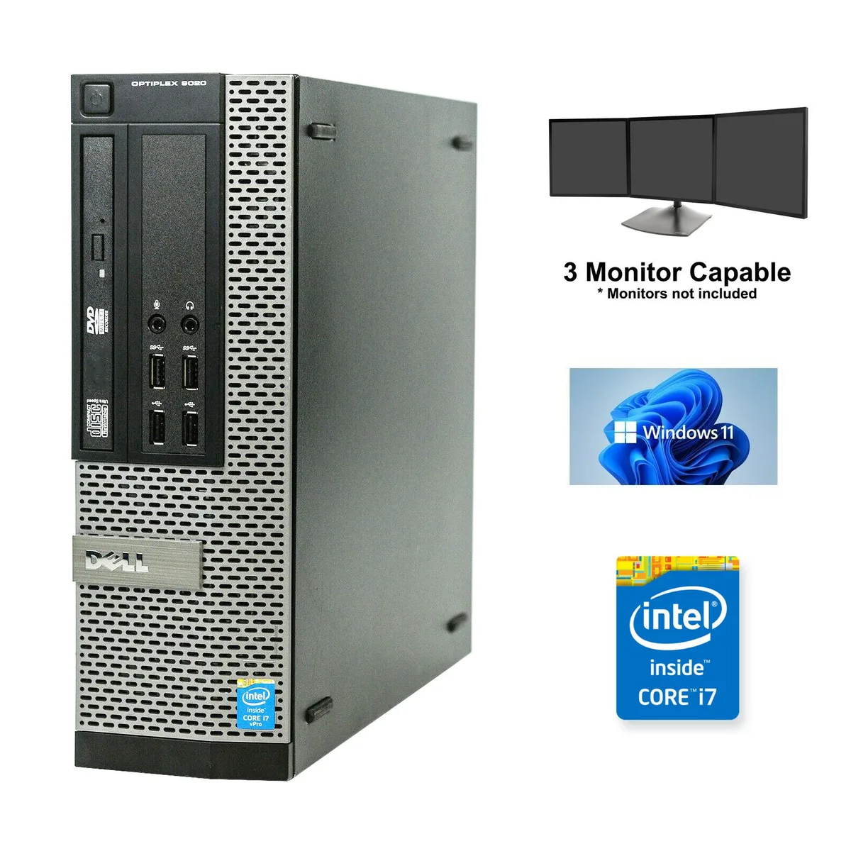 DELL DELL OptiPlex 9020 SFF desktop PC Intel Core i7 4770 3.4 GHz 32GB DDR3 1TB SSD Windows 11 Pro — product photo