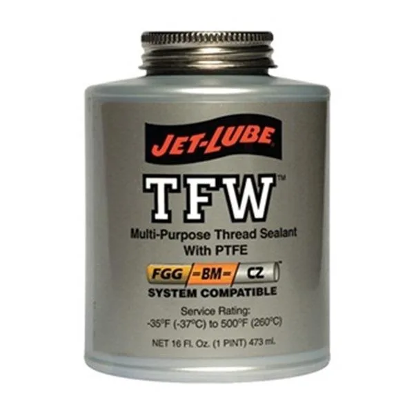 White paste pipe thread sealant in 16 fl oz brush-top can