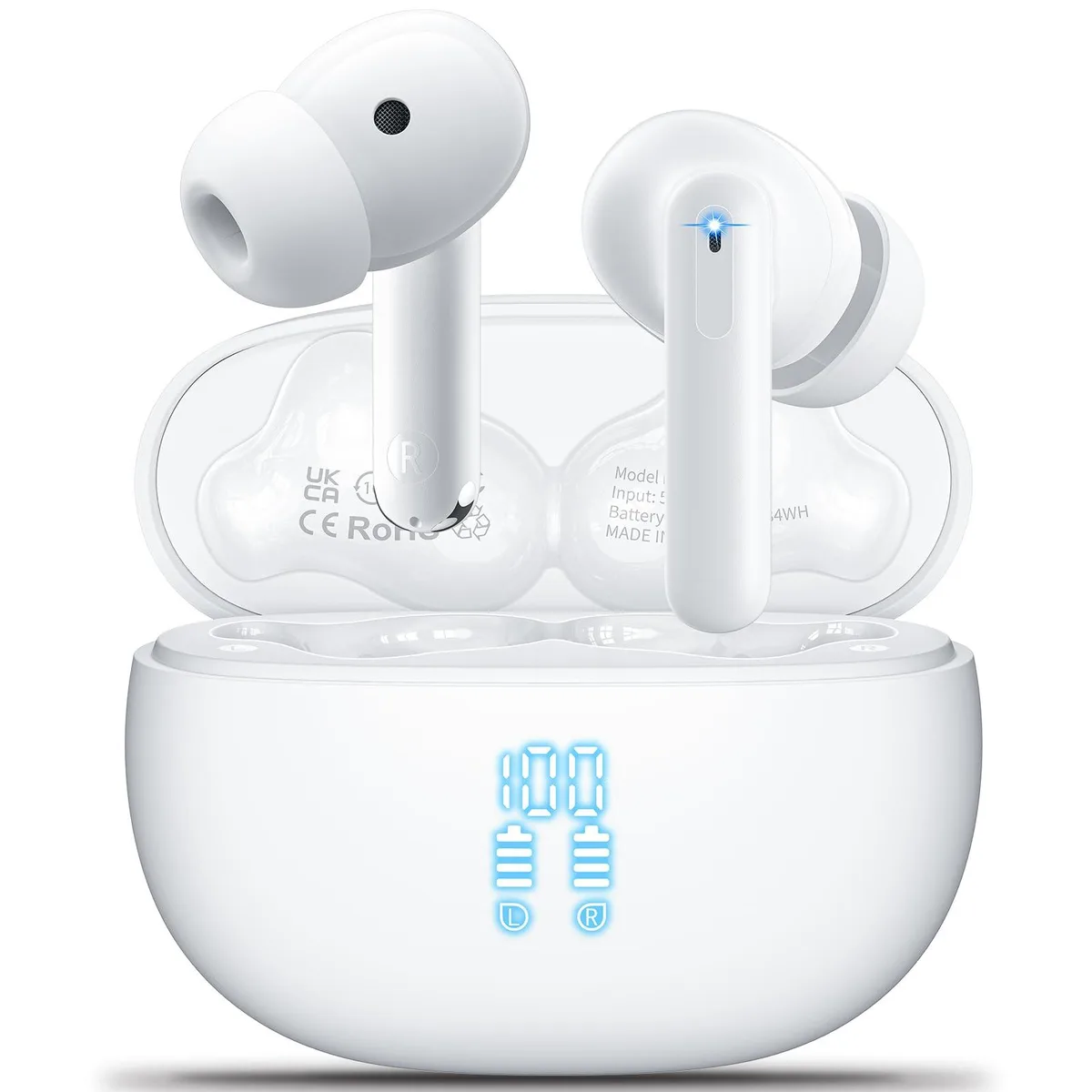 No Sew No Sew A68Pro Bluetooth 5.3 earbuds 13mm 42h USB-C IPX7 white — product photo