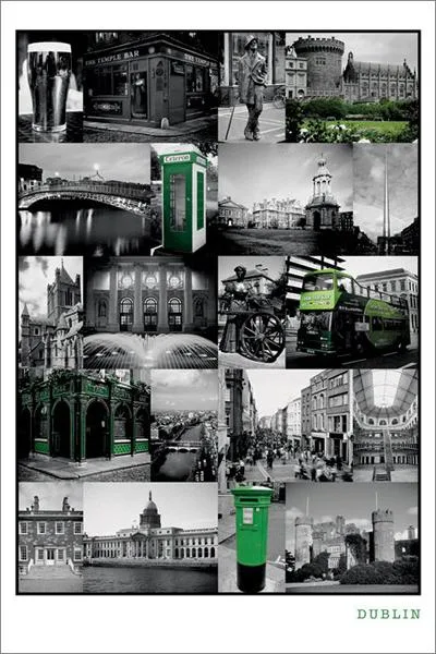 Collage poster print Dublin 22 by 34 inches premium heavy stock paper