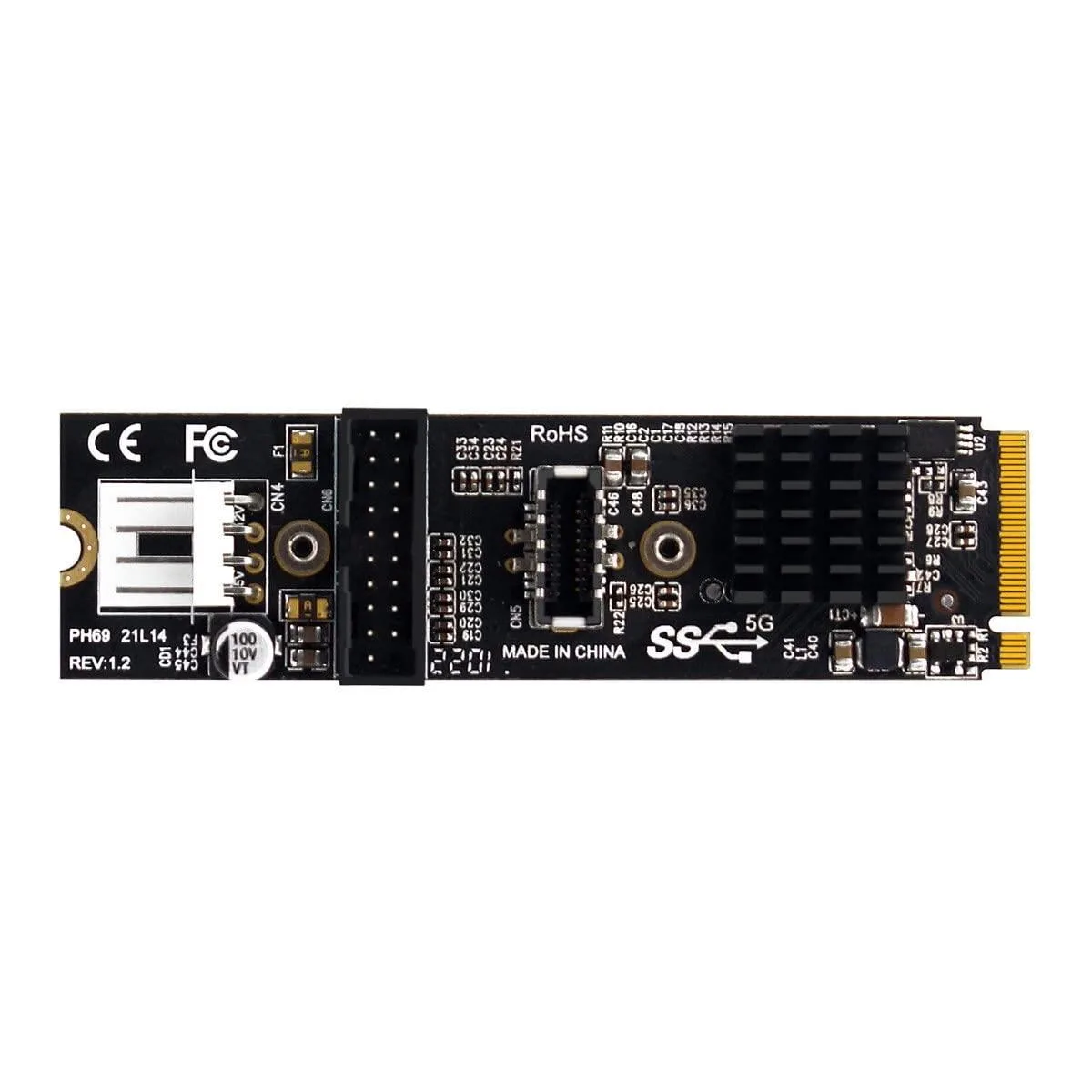 BUCIER BUCIER NVME M-Key to USB 3.1 20-pin adapter — product photo