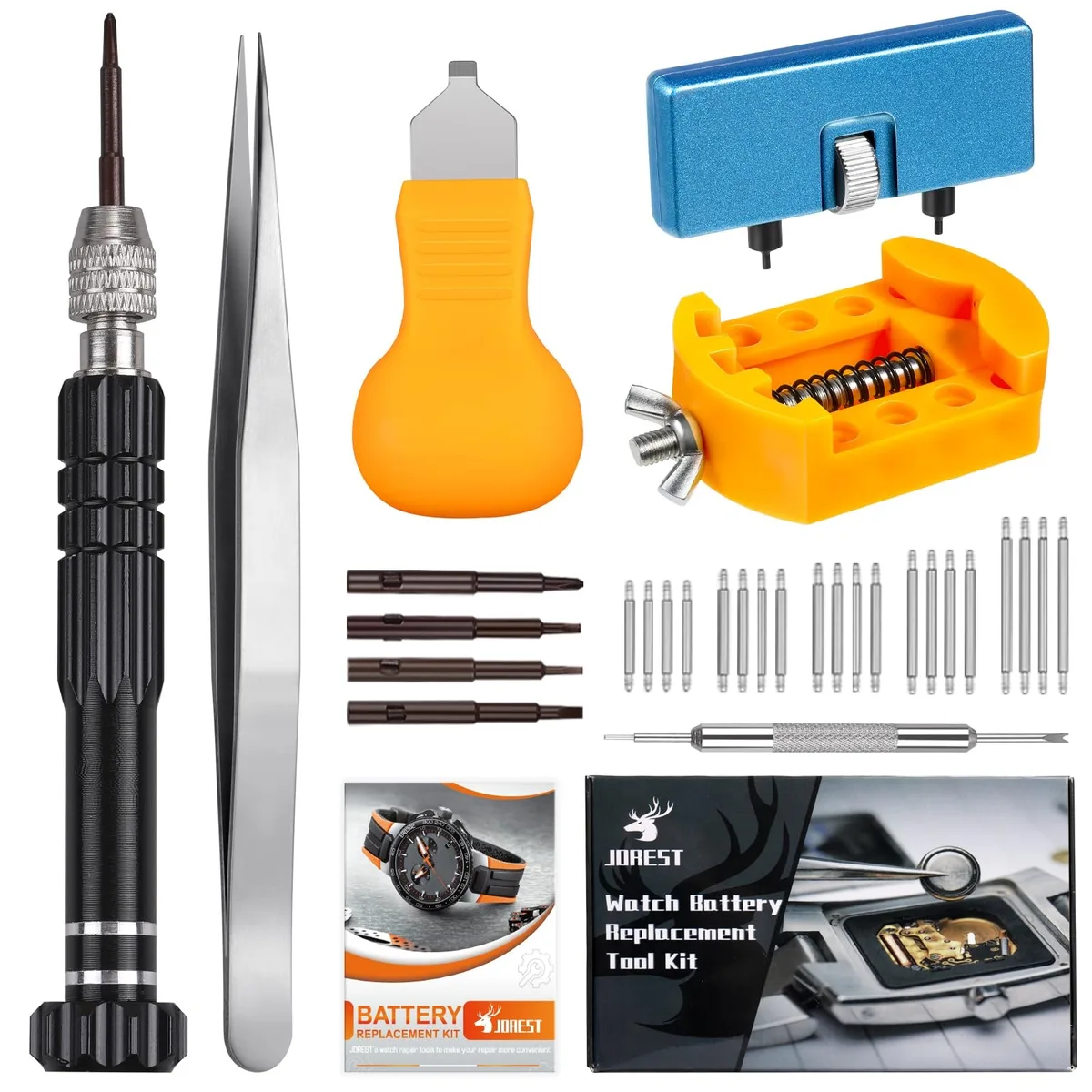 Ankei 12-piece watch repair kit in case with opener screwdriver spring bars