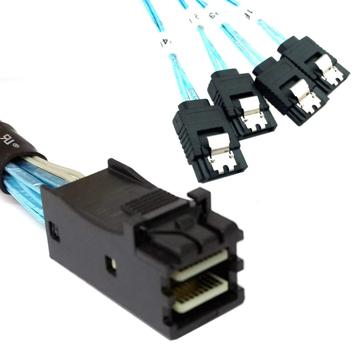 Transway's Marketplace Transway's Marketplace Internal Mini SAS SFF-8643 to 4 SATA 7pin 1m Blue — product photo