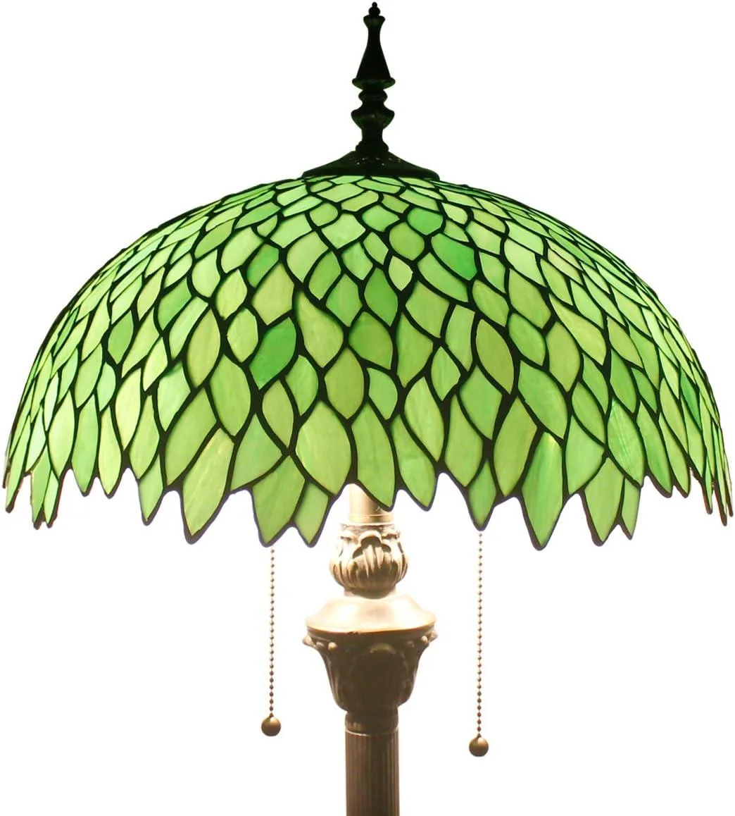 TUKO TUKO Green Wisteria Stained Glass Floor Lamp 16x64 S523 — product photo