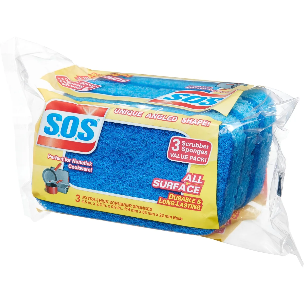 Clorox Clorox COX91028CT All Surface Scrubber Sponge 2.5 x 4.5 .9 Thick Blue 3 Pack — product photo
