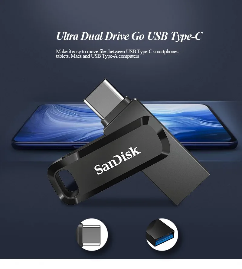 SanDisk SanDisk Ultra Dual Drive Go USB 3.1 Type-C 32GB 150MB/s USB flash drive — product photo