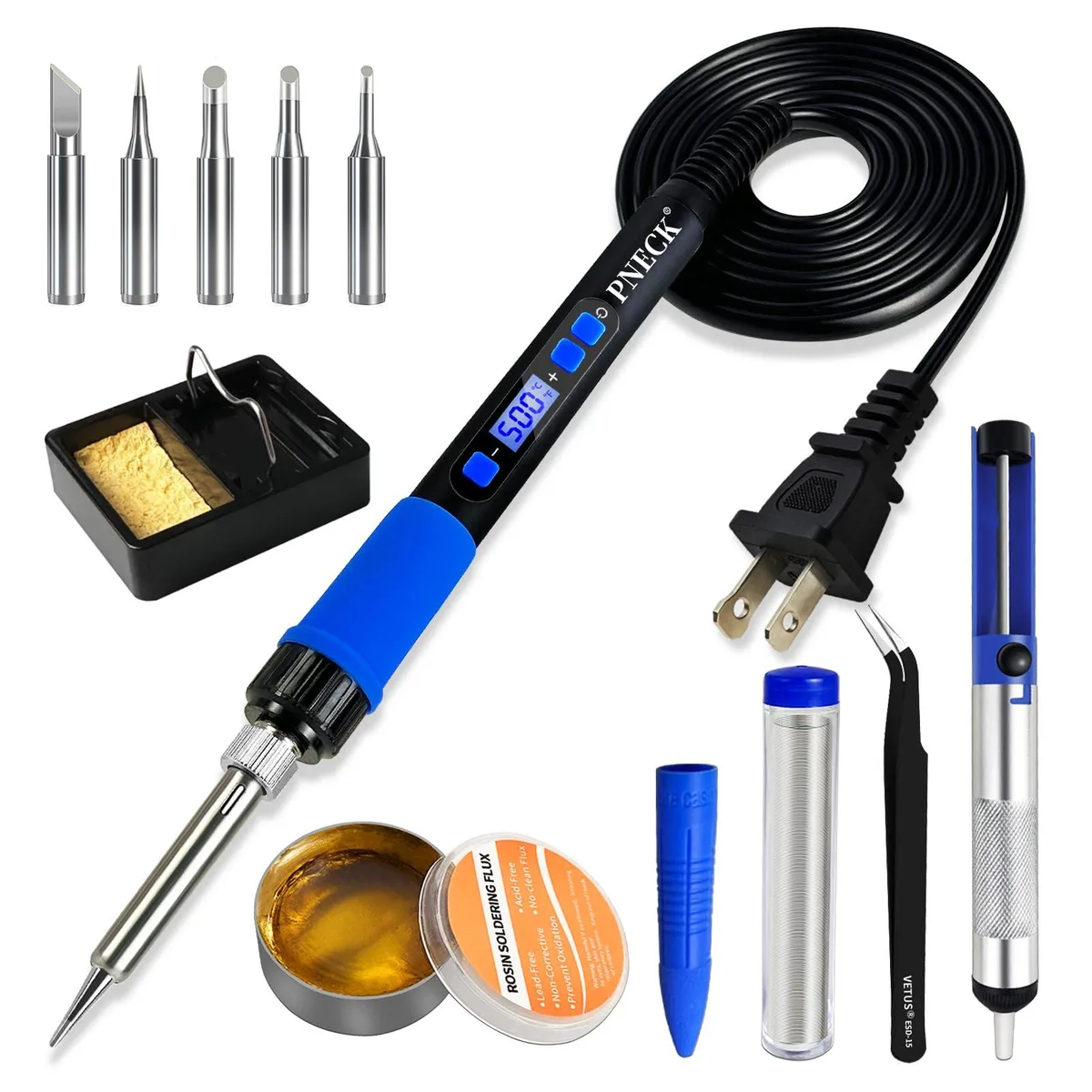  80W Soldering Iron Kit 12-in-1 Blue — product photo