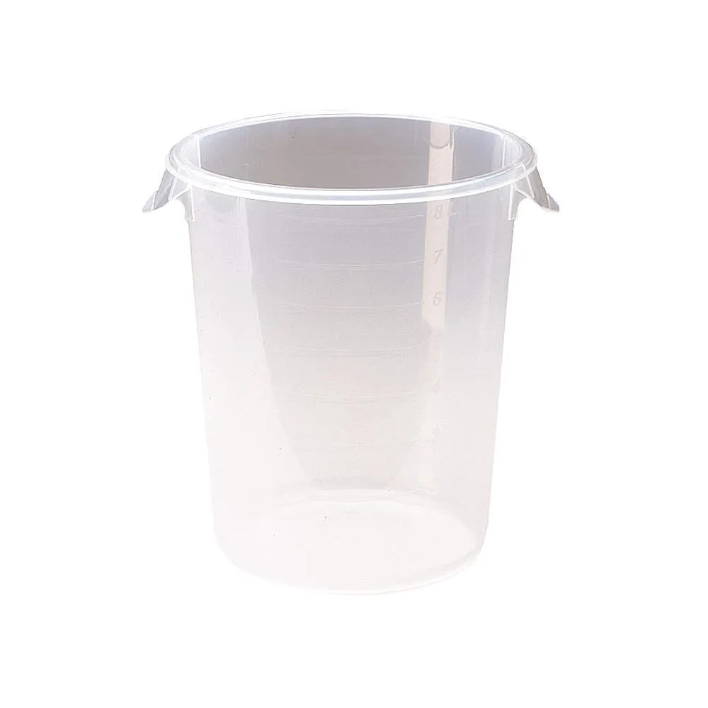 Clear polypropylene food storage container with handle, 18 qt capacity