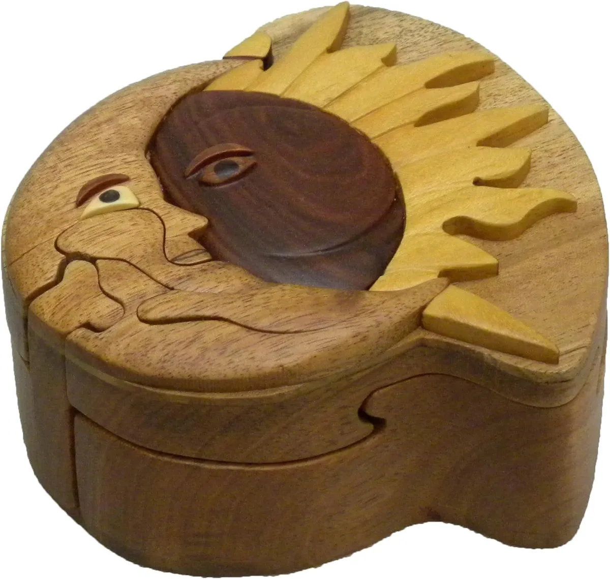 South Asian Handicrafts South Asian Handicrafts Sun &amp; Moon Wooden Puzzle Box — product photo