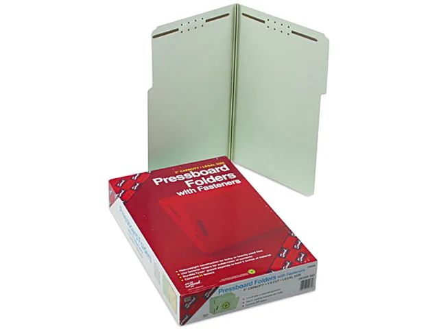 Smead Smead 19934 Two Inch Expansion Fastener Folder, Legal, Gray Green, 25/Box — product photo