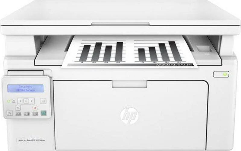HPE HPE LaserJet Pro M130NW mono multifunction laser printer 23 ppm wireless 150 sheets 35-sheet ADF — product photo