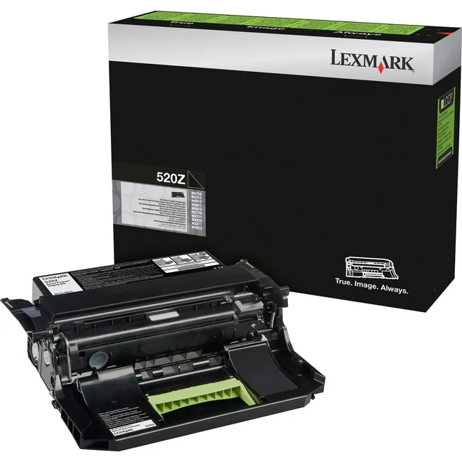 Lexmark 520Z black imaging unit, rectangular cartridge, matte black finish