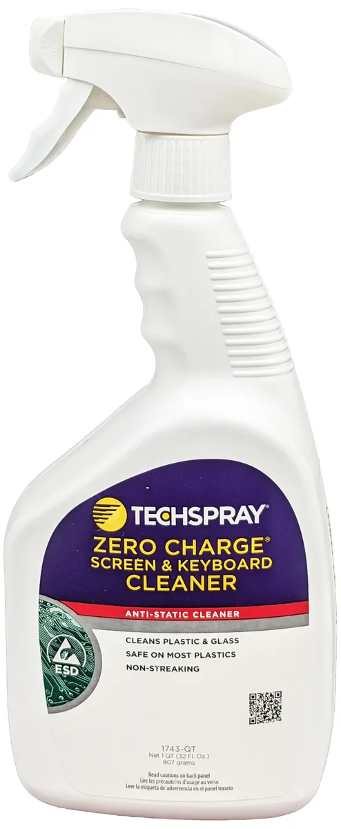 Clear spray bottle with trigger, one quart liquid cleaner