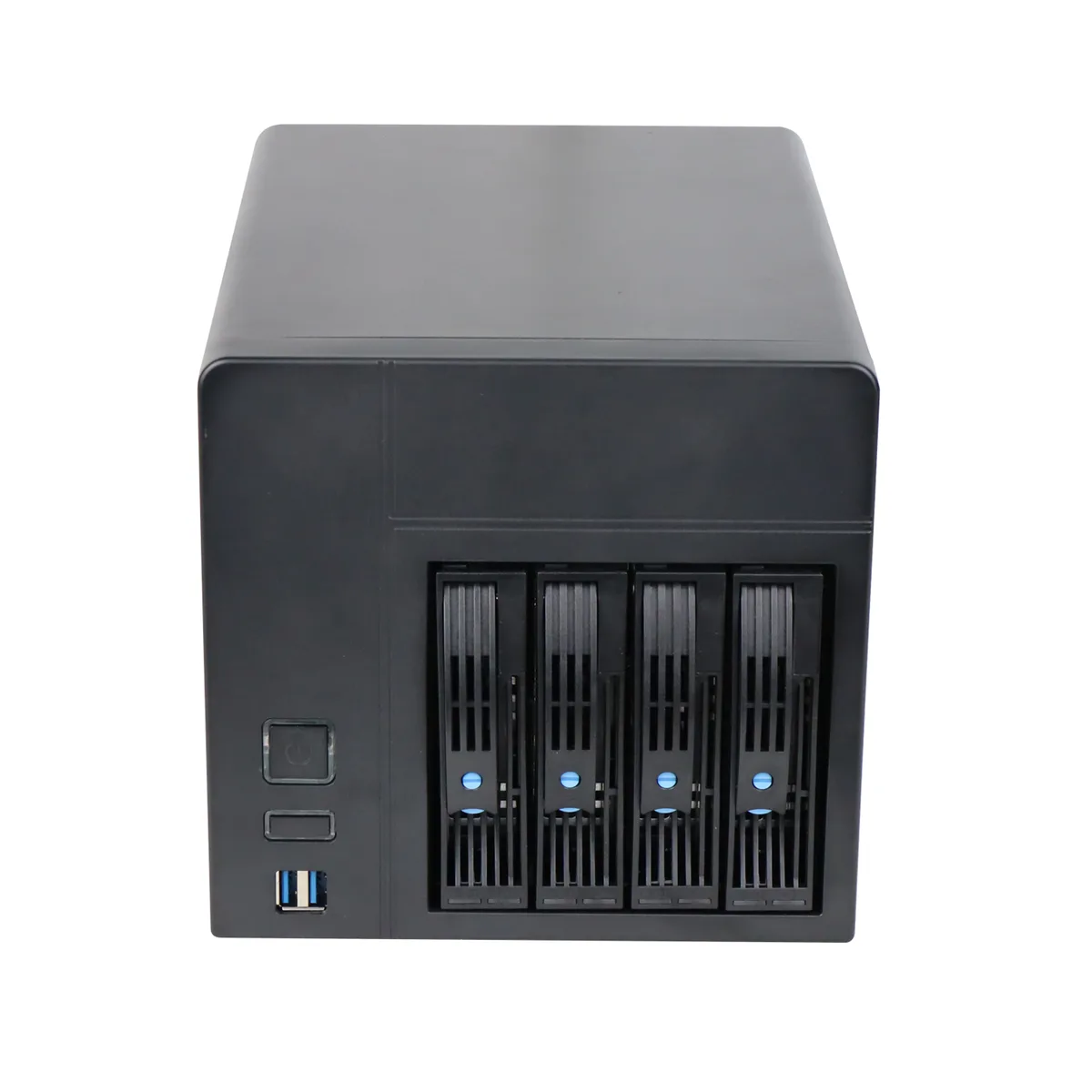 Shenzhen Junxiangcheng Technology Co., Shenzhen Junxiangcheng Technology Co., 4-bay NAS chassis Mini-ITX 250W PSU — product photo