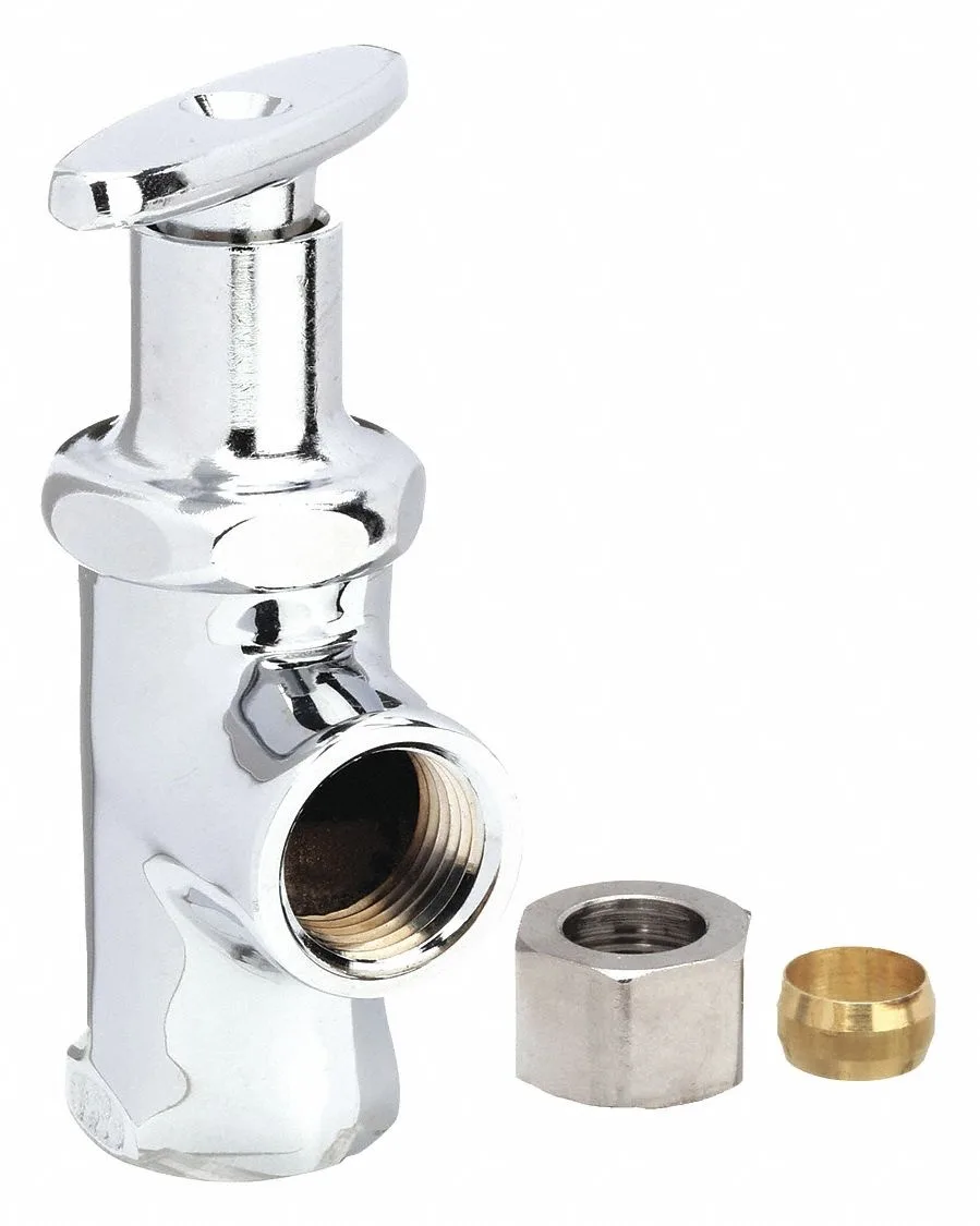 CHICAGO FAUCET COMPANY CHICAGO FAUCET COMPANY 442-LKABCP Water Supply Stop Brass Multi-Turn 1/2 125 psi — product photo