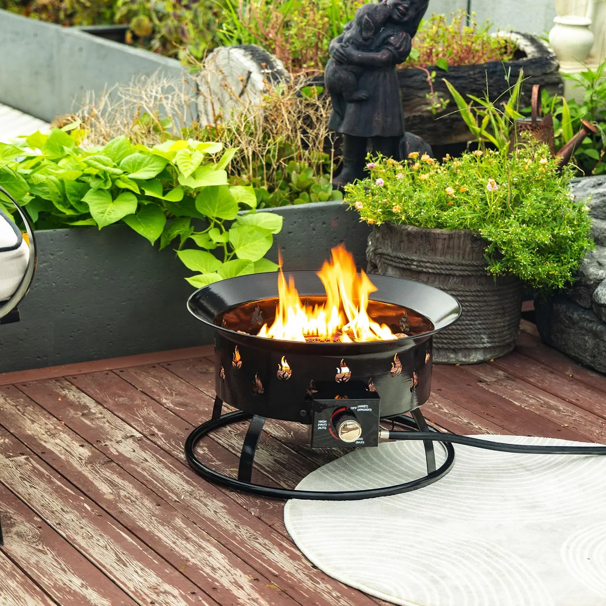 tuphen tuphen 19" 50000 BTU Propane Gas Fire Pit Black — product photo