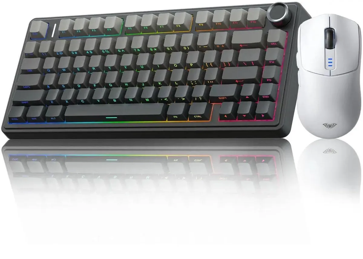AULA AULA F75 75% Wireless Keyboard & SC580 Mouse White — product photo