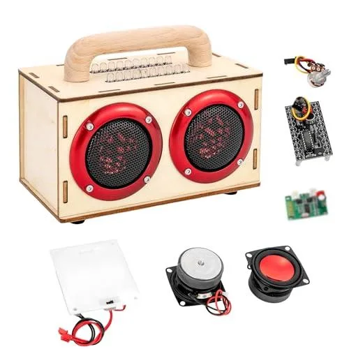  Swhmc DIY Bluetooth Speaker Kit Red 20 LED Lights &amp; Colored Pencils — product photo