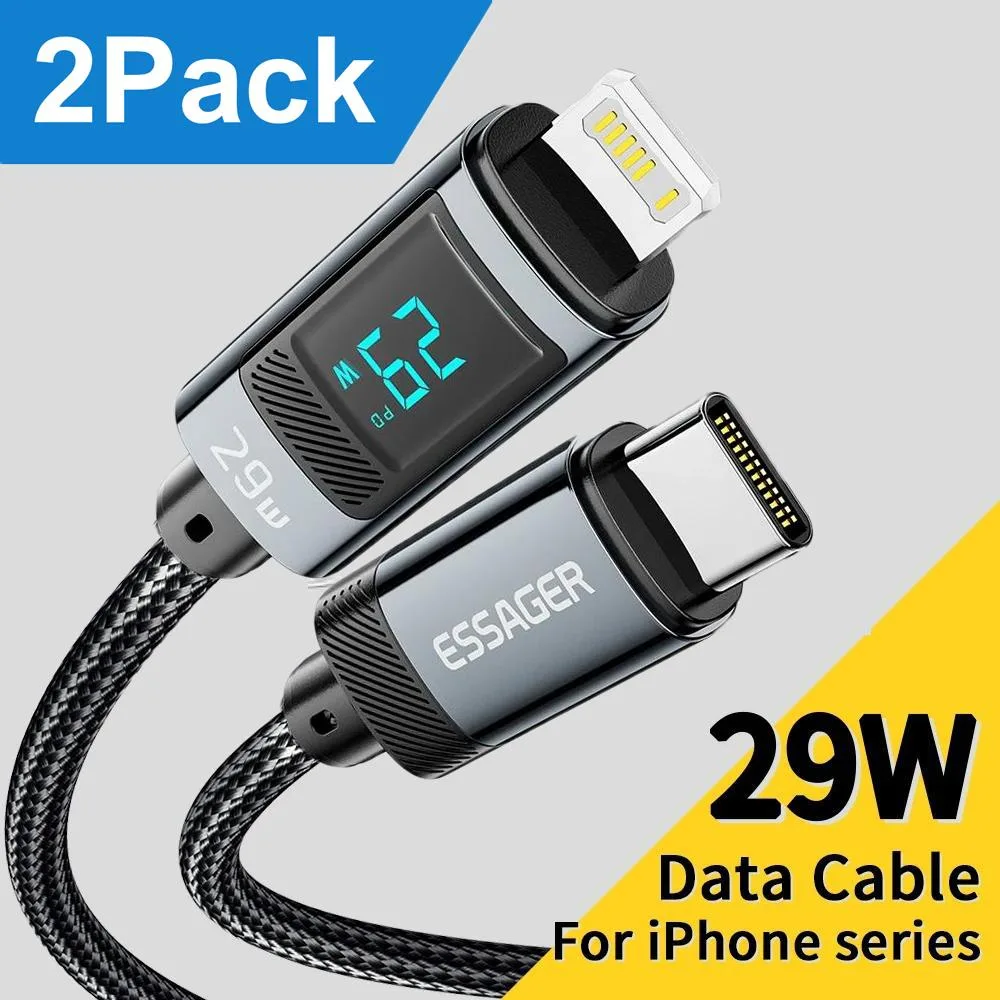 Jansicotek Jansicotek Essager HC29W USB-C to Lightning Cable 14.5V/2A QC4.0 29W 3.3ft 2-Pack — product photo