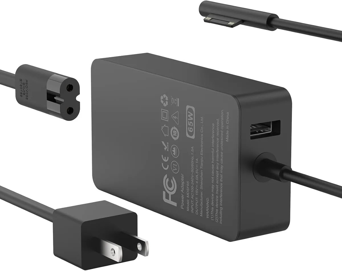 Kenuco Kenuco 65W AC Adapter for Surface Pro Laptop Go Book Studio 10FT — product photo