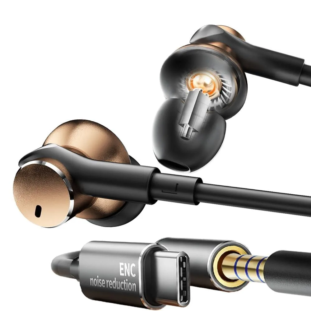 Batianda Batianda 2 in 1 Accessory USB C 3.5mm Wired Earbuds — product photo