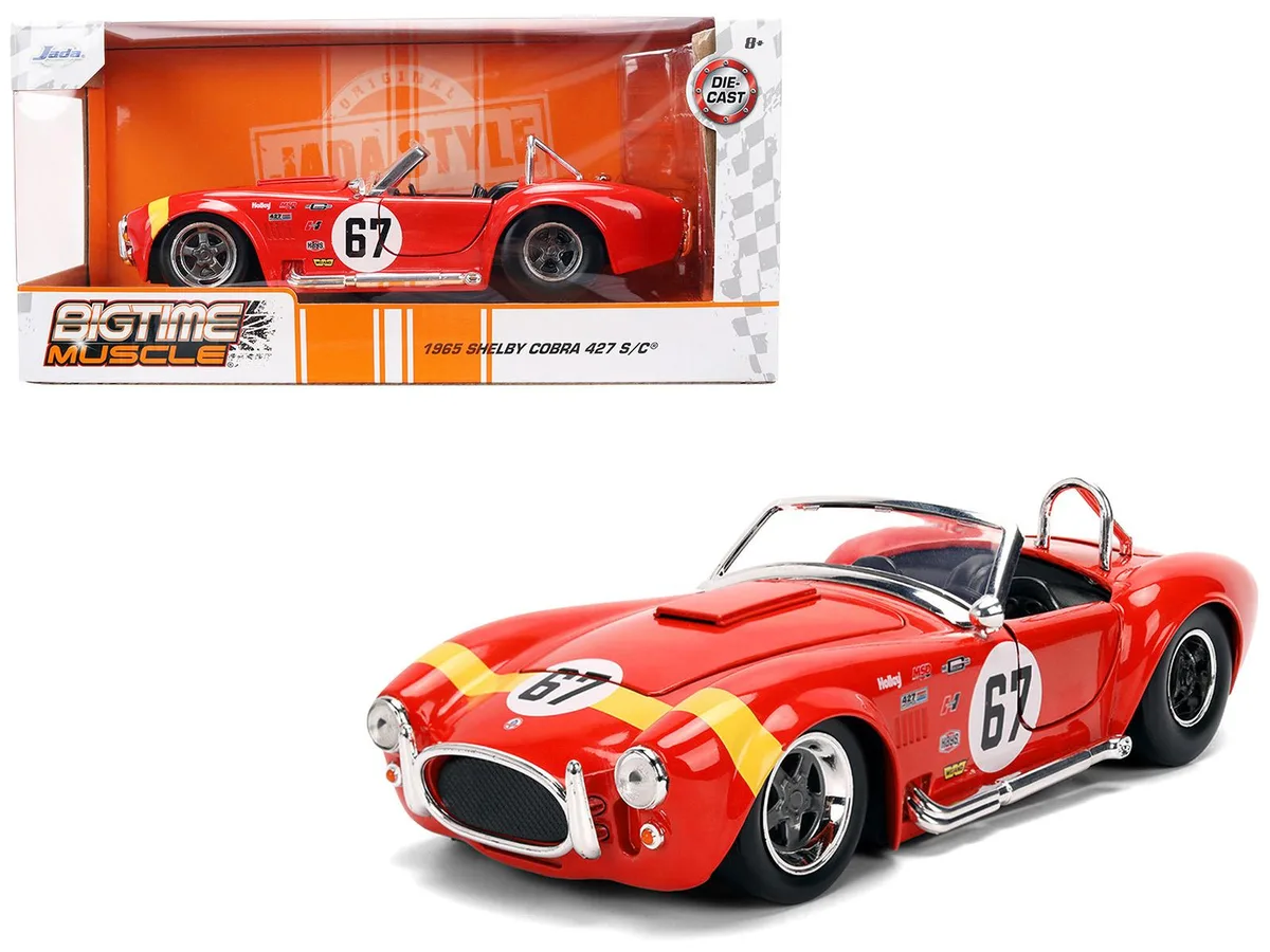 Jada Jada 1965 Shelby Cobra 427 S/C #67 Red Yellow Stripe Bigtime Muscle 1/24 Diecast Hobby Collectible — product photo