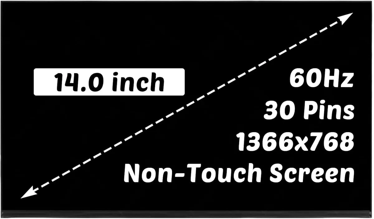 NUOLAISUN NUOLAISUN 14.0 inch 1366x768 60HZ 30 Pins Non-Touch laptop screen — product photo