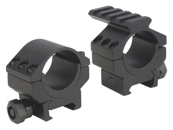 Pair of matte black 30mm low tactical rings, T6 aluminium, Picatinny mount, one insert included