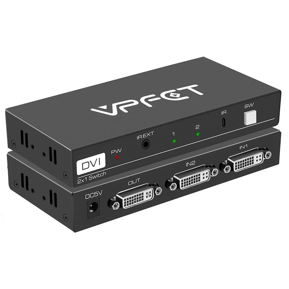 BUCIER BUCIER DVI Switch 2 in 1 Out 4K Port Switcher Selector — product photo