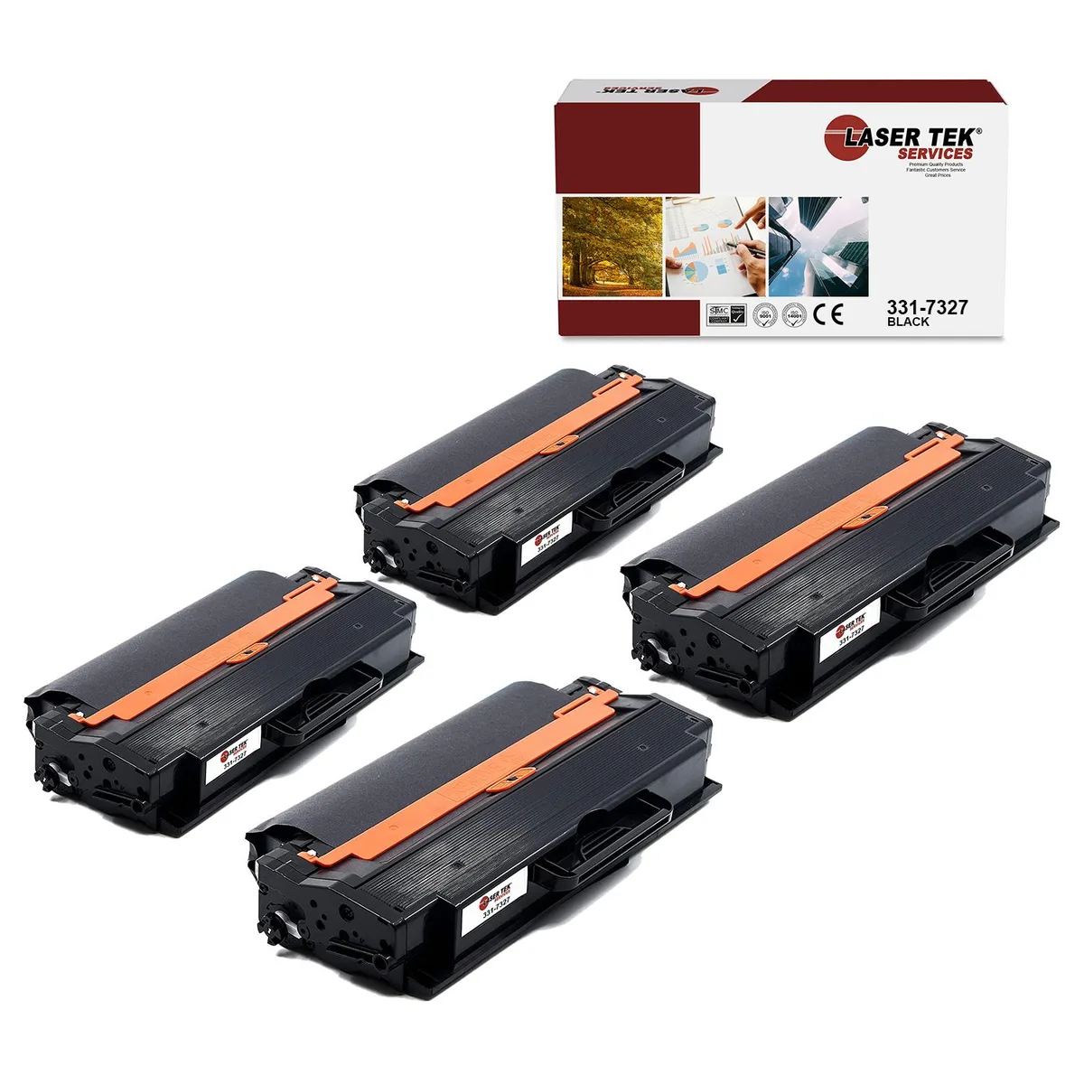 Laser Tek Services Laser Tek Services 4 pack Dell B1260 331-7328 Black Toner Cartridges — product photo