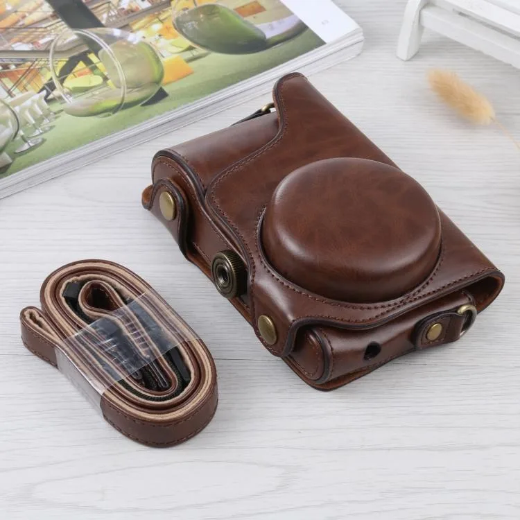 eForChina eForChina PU Leather Camera Case Coffee for Samsung Galaxy EK-GC100 EK-GC110 EK-GC200 — product photo