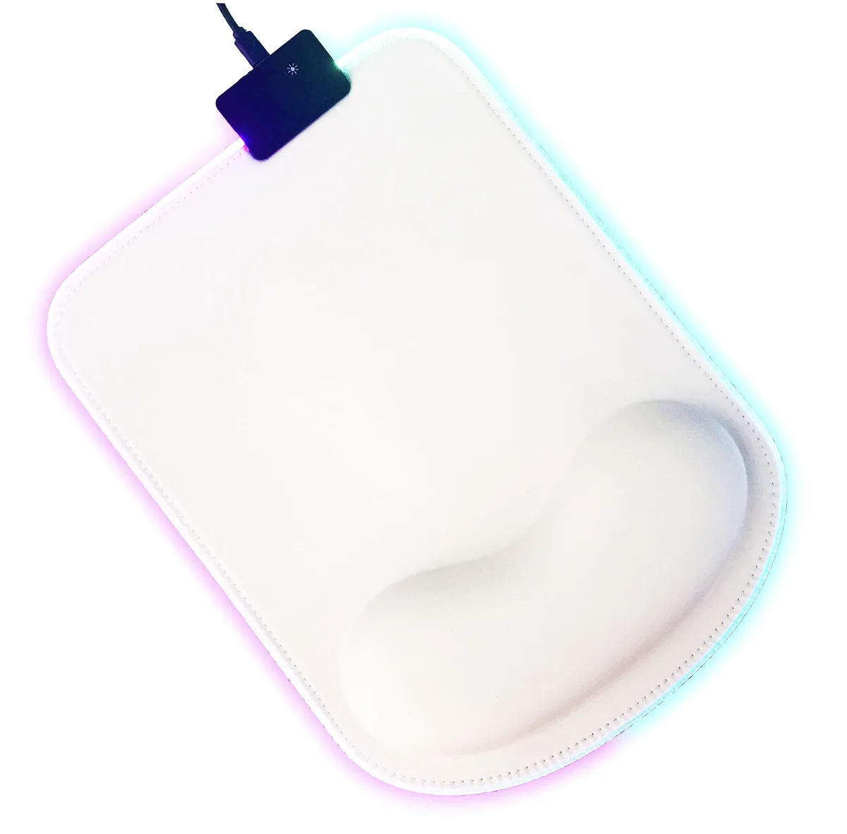  Pinsliee RGB wrist rest mouse pad white 11.8x8.5 in — product photo