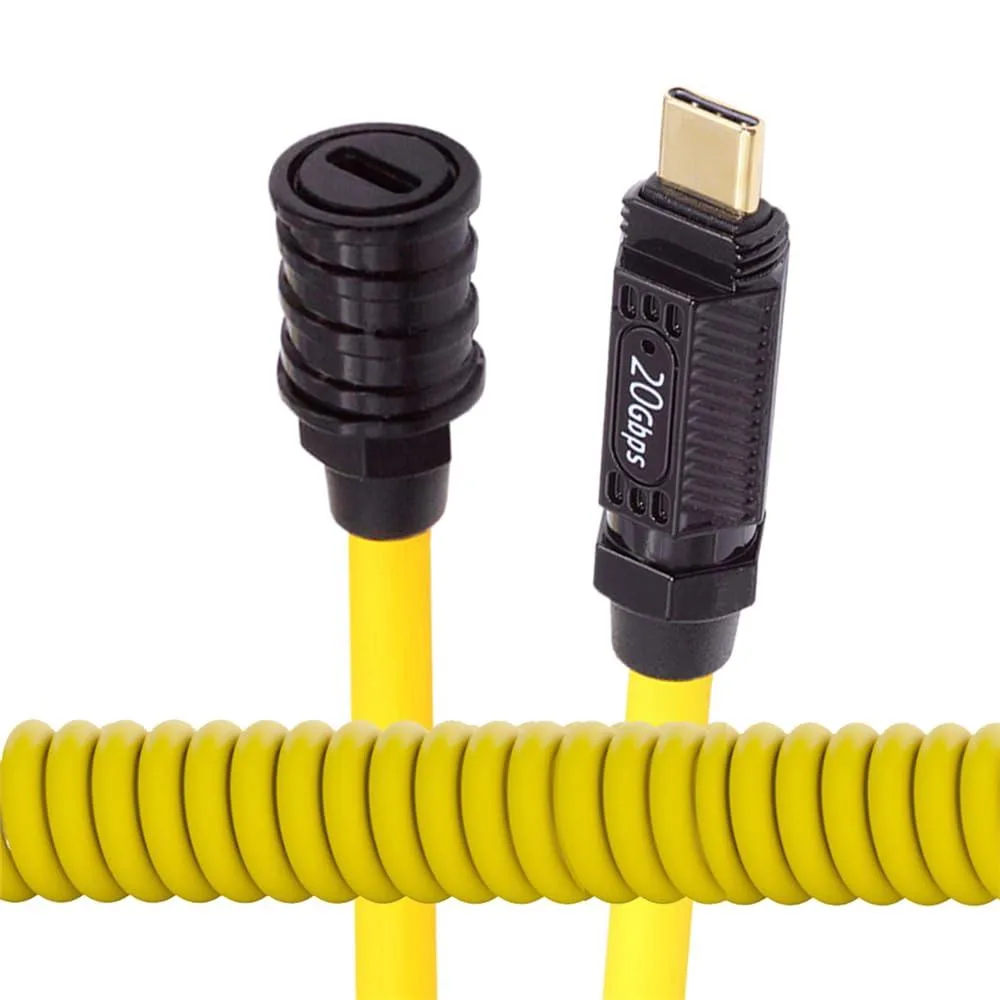 Fervit Fervit Stretch Coiled USB-C USB4 Cable 20Gbps 140W 8K 4.8mm — product photo