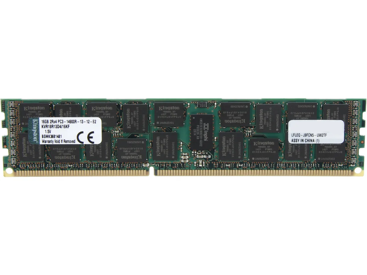 Kingston Technology Corp. Kingston Technology Corp. KVR18R13D4/16KF 16GB DDR3 1866 ECC Registered CL13 Server RAM — product photo