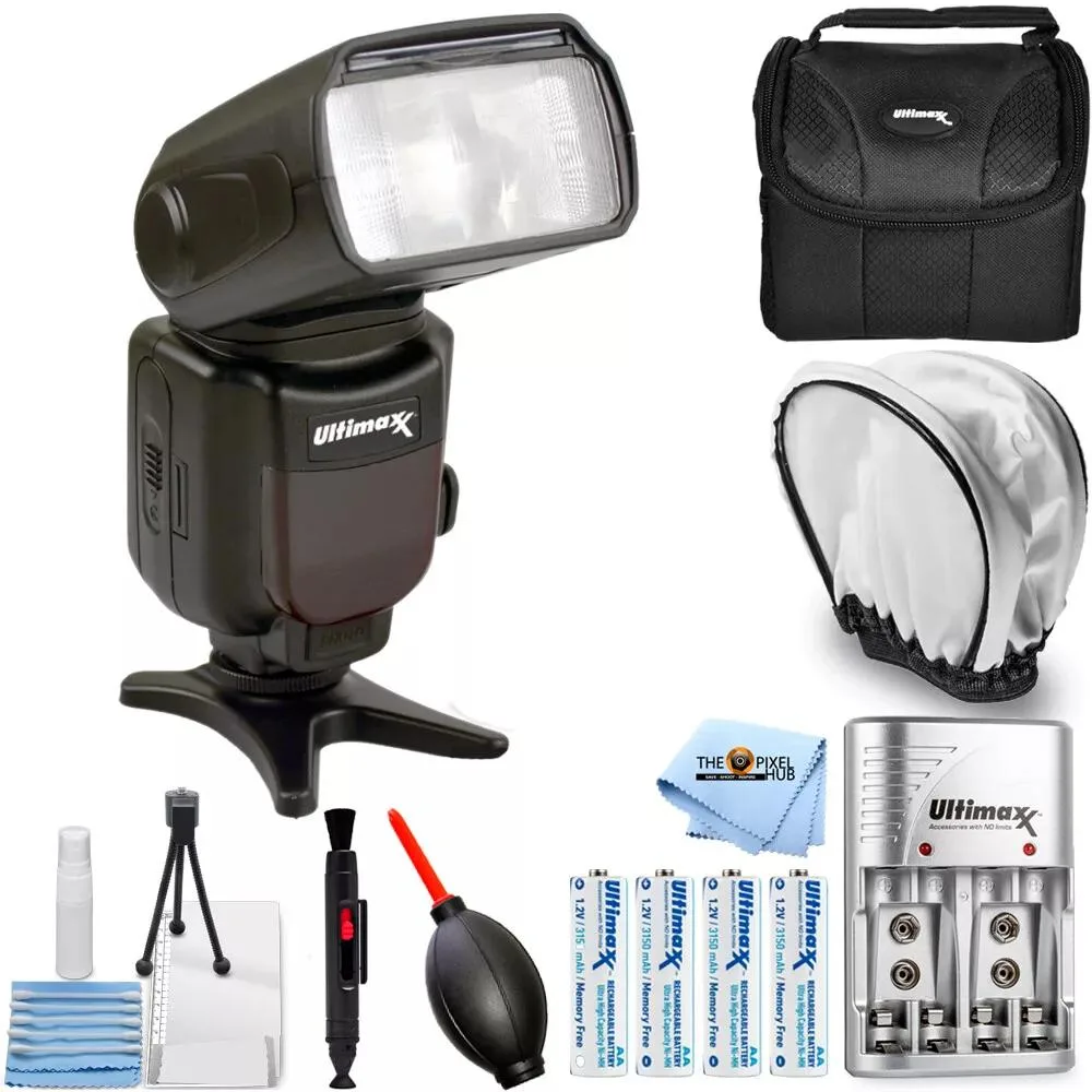Ultimaxx Ultimaxx Universal Auto Flash with LCD Display 8PC Accessory Bundle — product photo