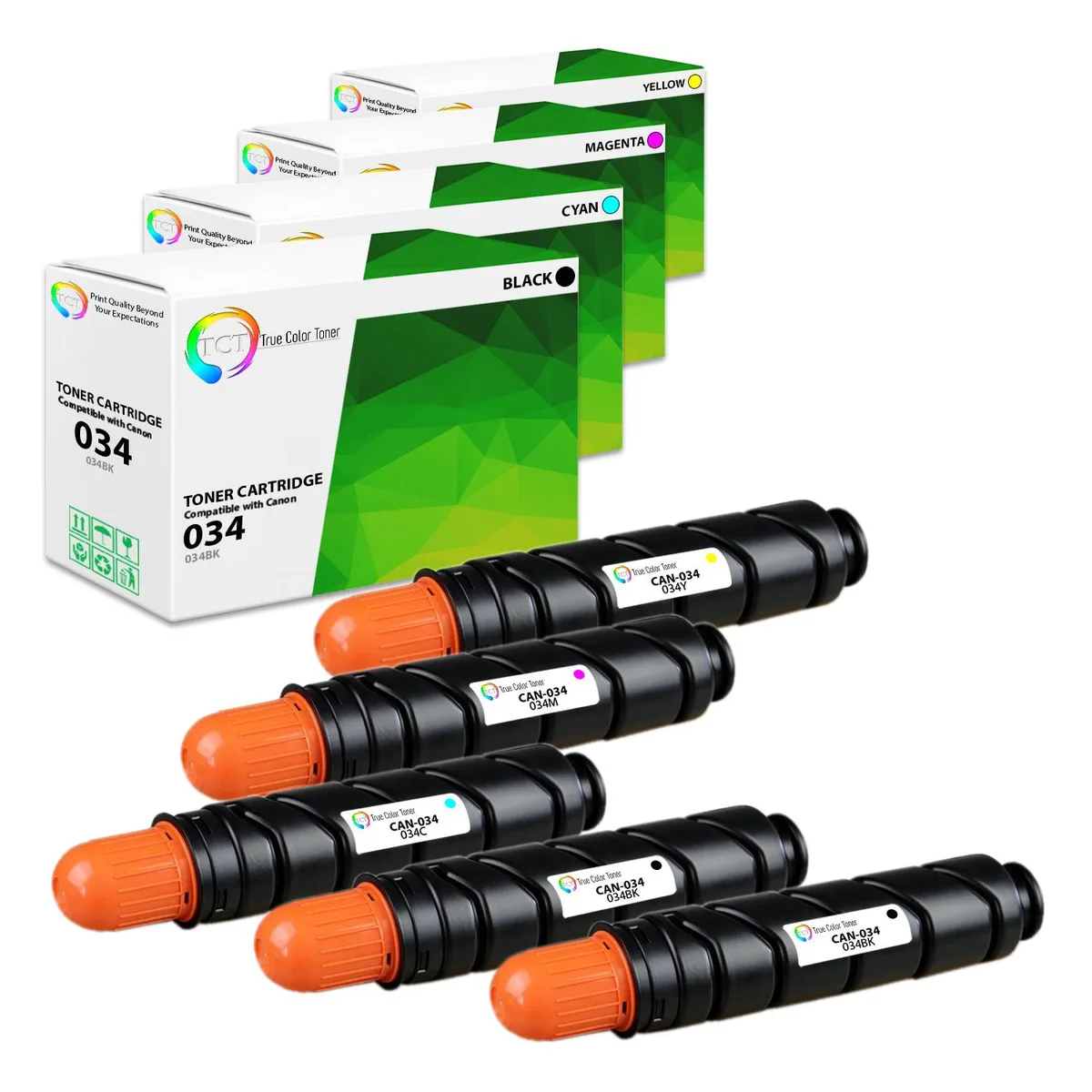 TCT TCT 034 Toner Cartridge 5 Pack 4 Colors 12000/7300 pages — product photo