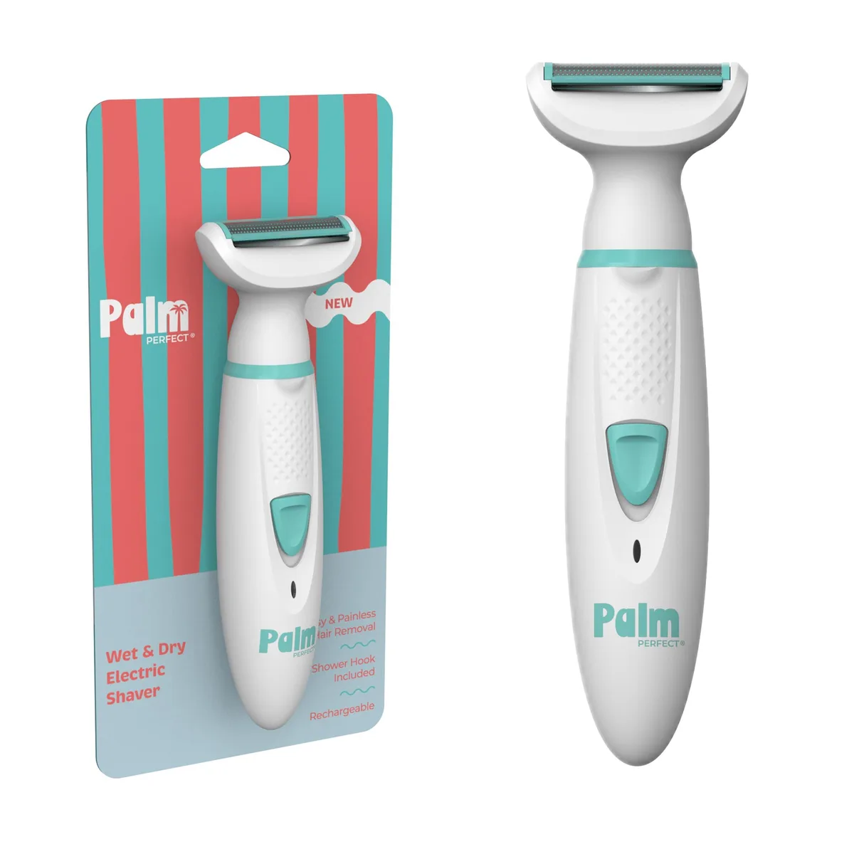 White palmperfect 3918 foil shaver with shower mount and USB cable