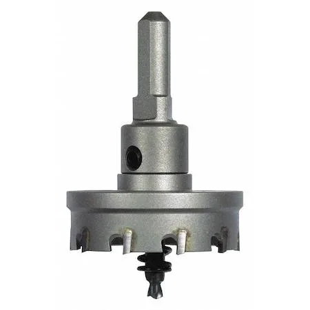 Morse CTS54 carbide-tipped hole cutter, 86 mm diameter, silver metal body with ground teeth and pilot drill