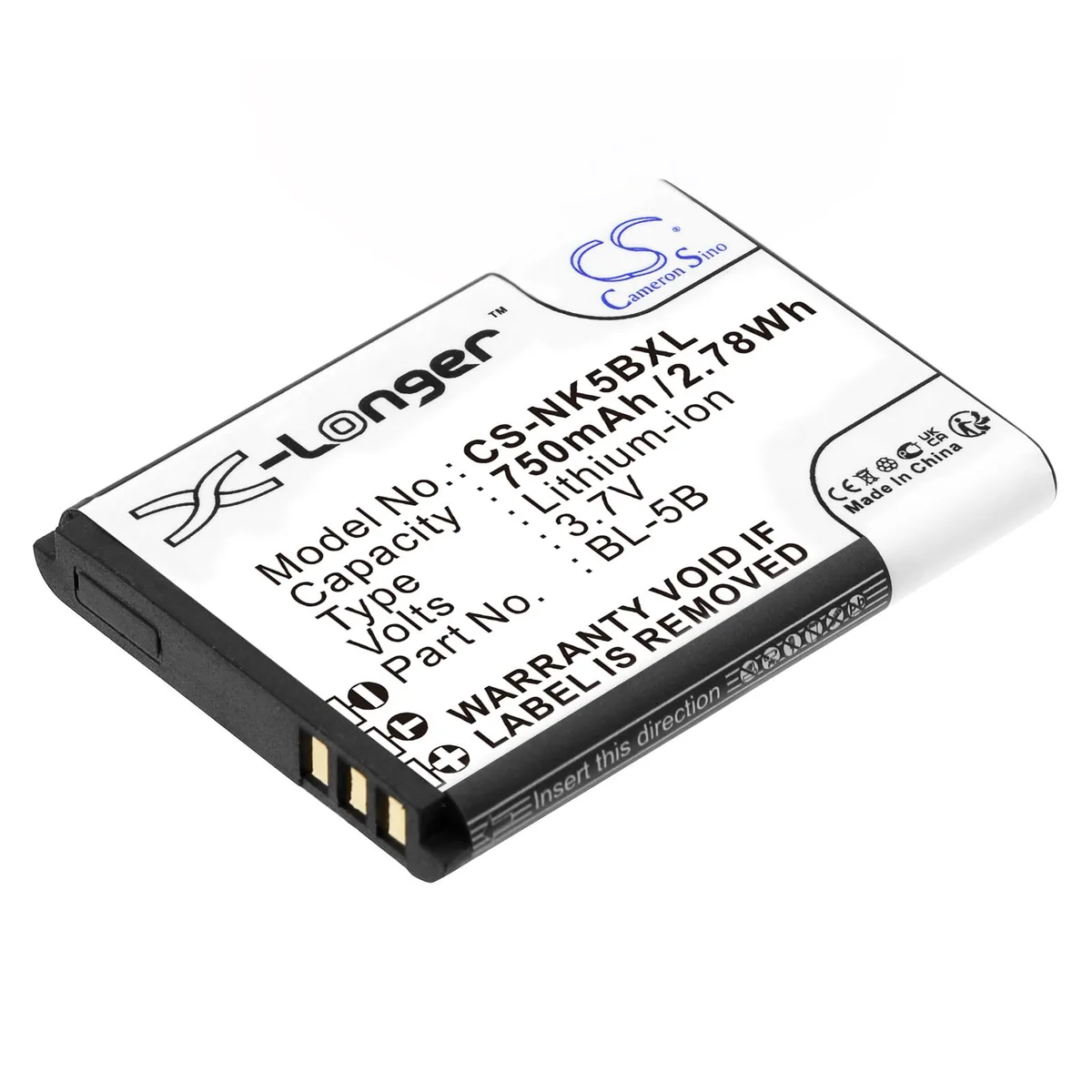 Cameron &amp; Co Cameron &amp; Co DS-CS-NK5BXL 0.75 Ah Li-ion battery — product photo