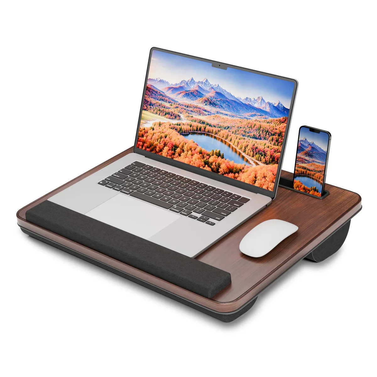 DNBeffulgent DNBeffulgent HETTHI H-F9 Portable Lap Desk Dark Brown 15.55x12.79in — product photo