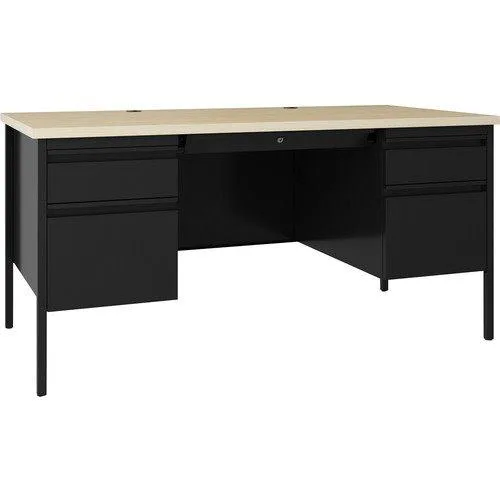 Lorell Lorell 60930 Double-Pedestal Steel Desk 60x30x29 Maple/Black — product photo