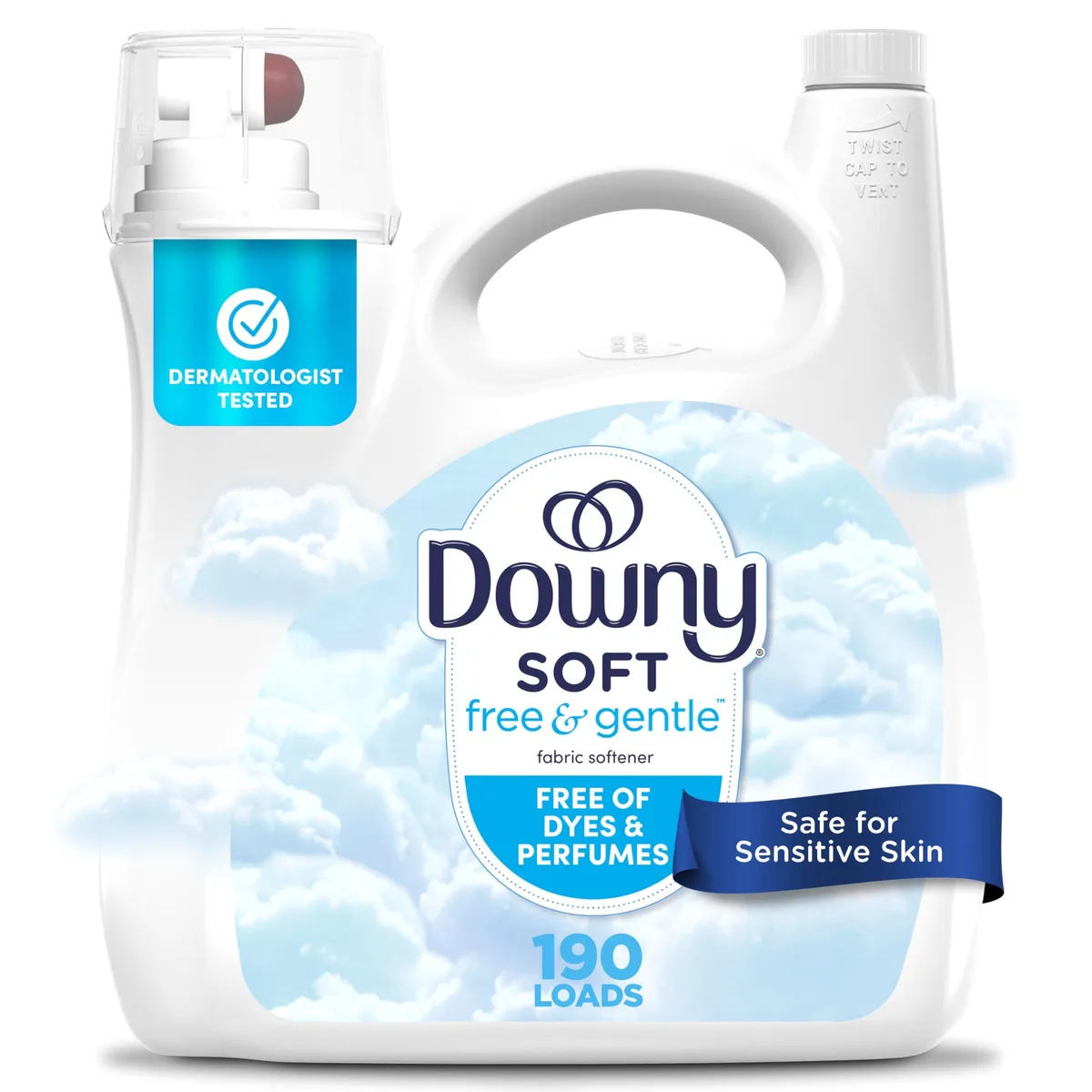 Downy 30772119877 Free & Gentle Liquid Fabric Softener 140 fl oz 190 Loads — product photo