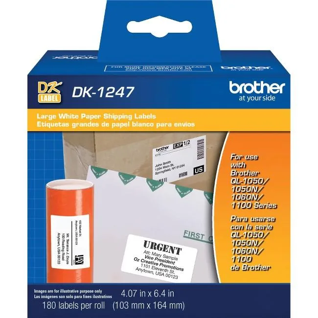 Brother Brother DK1247 Die-Cut Labels 180/Roll 103x164mm POS Accessory — product photo