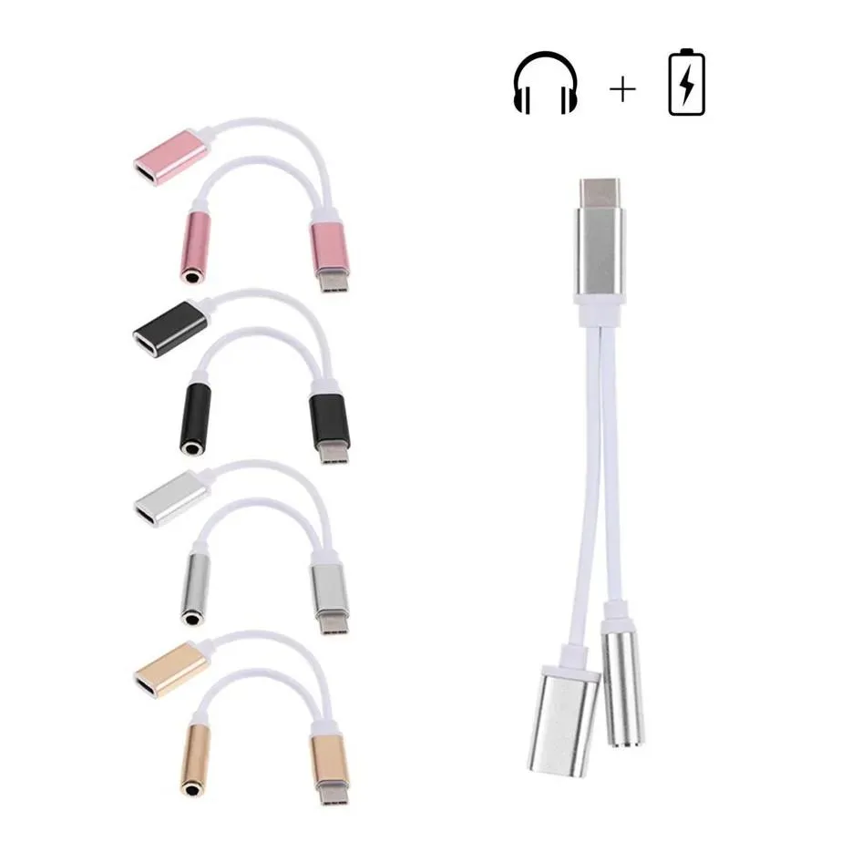 Defendwe Defendwe USB Type C to 3.5mm Earphone Jack Adapter Aux Audio Cable Headphone Charging Converter — product photo
