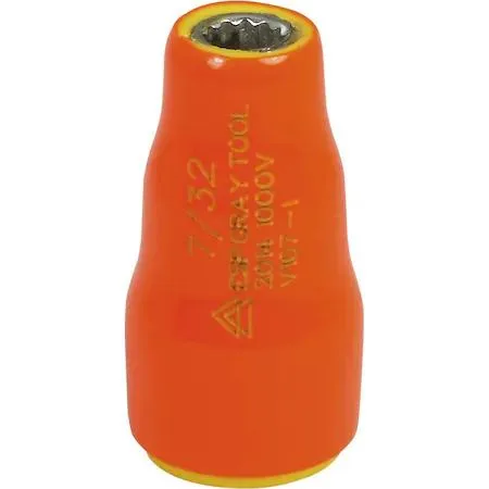 Insulated 12-point socket with orange and yellow layers