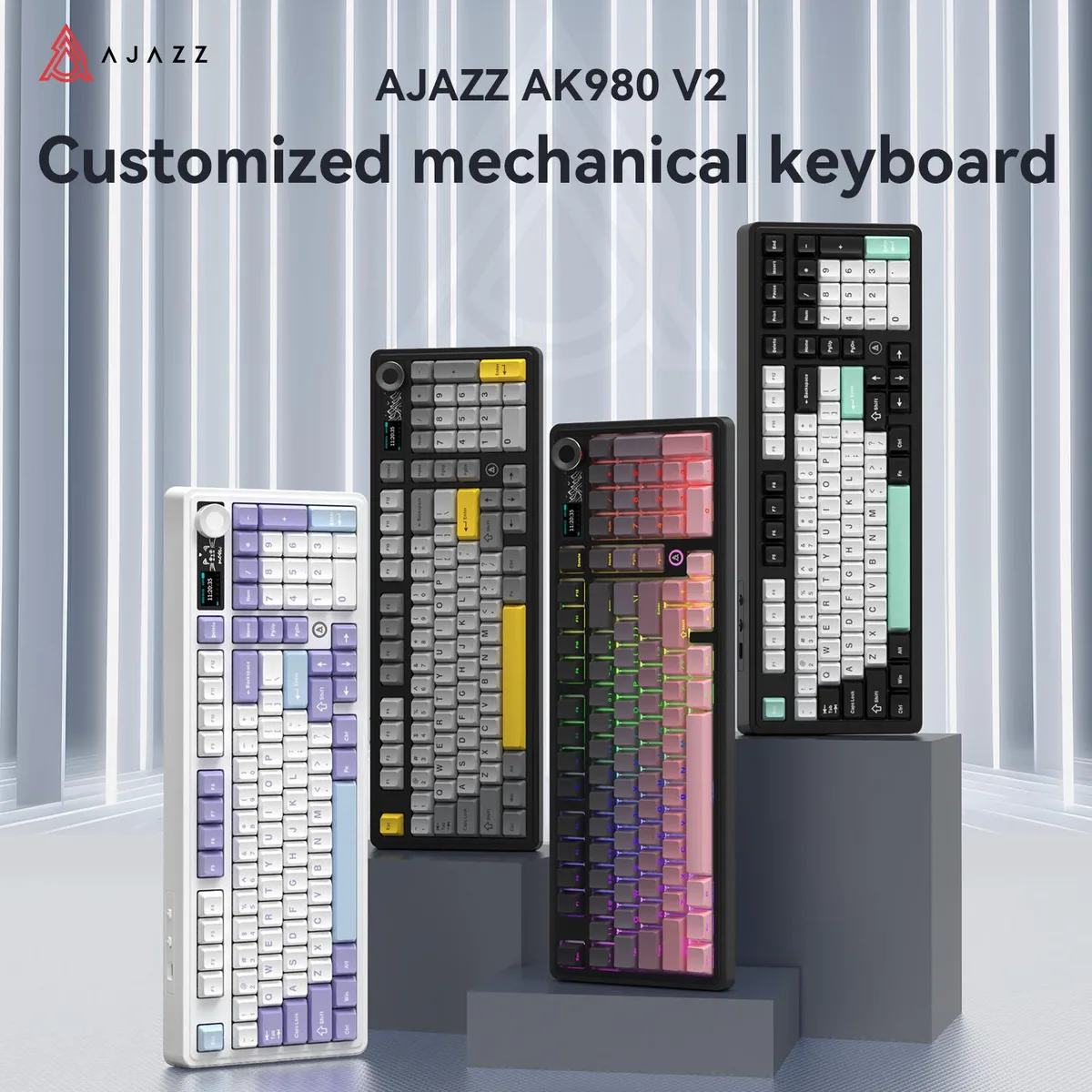 Ajazz Ajazz AK980 V2 97-key gaming keyboard gradient pink — product photo