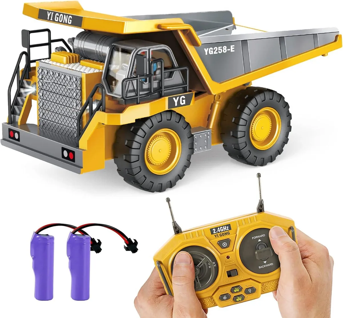 usbroway usbroway RC Dump Truck 4WD 2.4G Black 2022 Upgraded rc vehicle — product photo